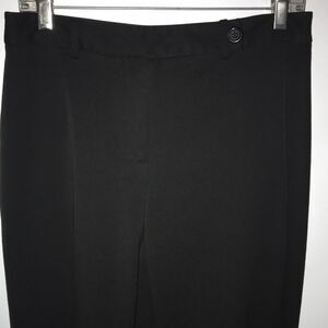 TALBOTS Flare Wide‎ Leg Black Trousers Size 6 Office Career Dress Work Pants